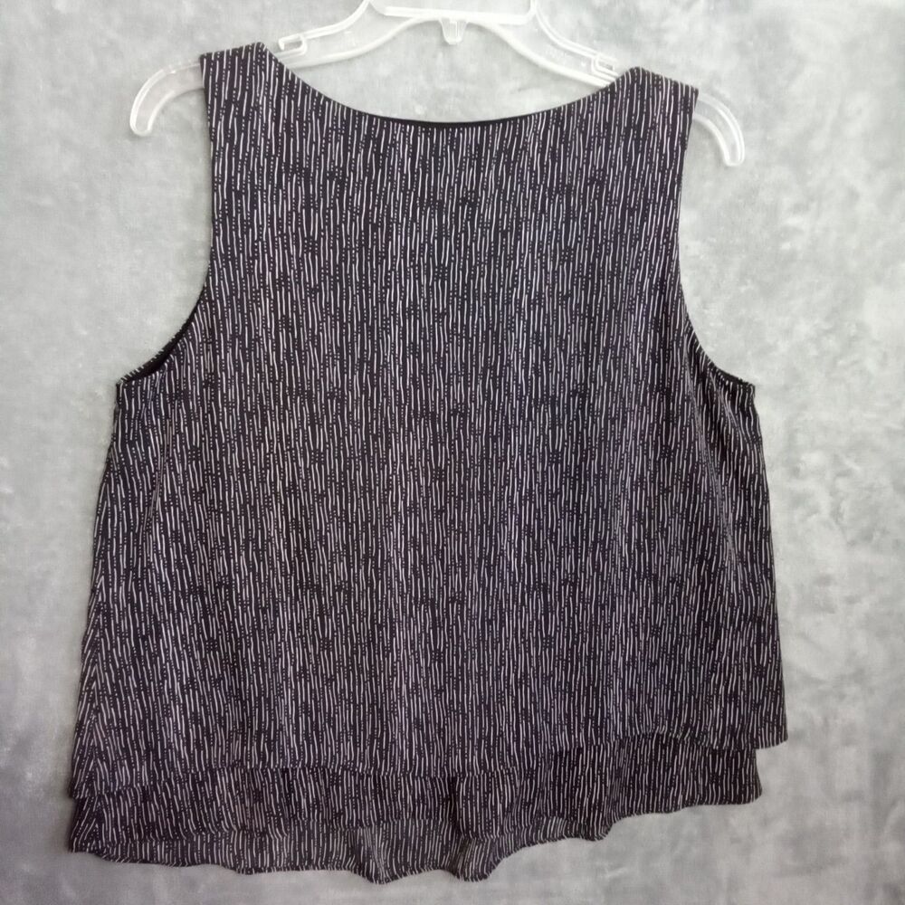 Worthington Women Large‎ Sleeveless Blouse Black And White Lined - Picture 7 of 7